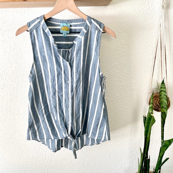 C&C California Tops - C & C California striped sleeveless button down